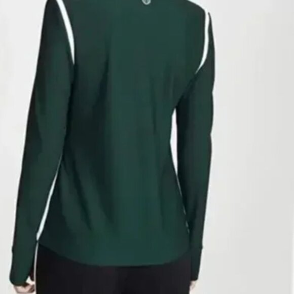 Tory Sport Reflective-Stripe Quarter-Zip Pullover Color: Conifer Size: XL - Picture 5 of 8